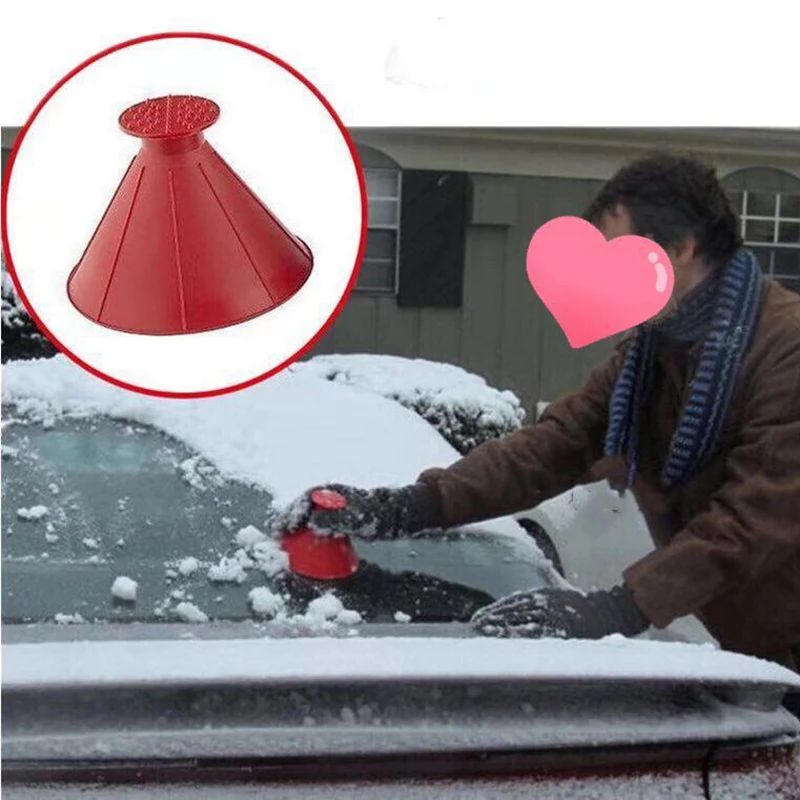 Зимний автомобильный волшебный скребок для лобового стекла автомобиля в форме воронки для удаления снега конусный инструмент для удаления снега