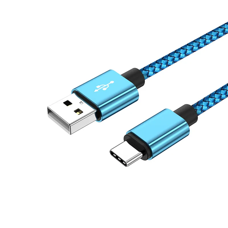 1 м данных Тип usb C быстрая Зарядное устройство кабель для samsung Galaxy S8 S9 S10 плюс huawei P30 Xiaomi Redmi Примечание 7 8 usb type C кабель для зарядки шнур - Цвет: Синий