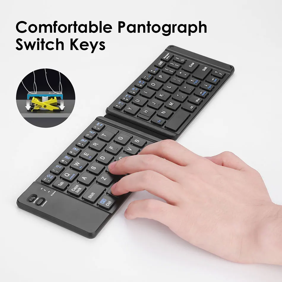 Mini Folding Bluetooth Keyboard for Mobile Phone Tablet Laptop 67 Keys
