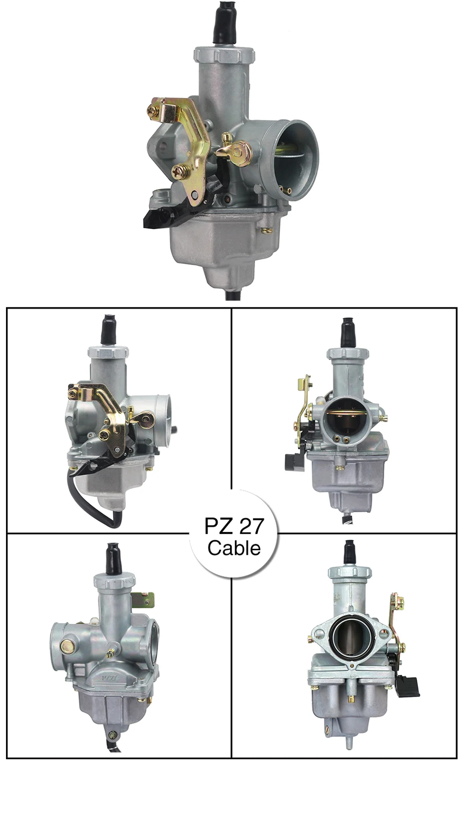 PZ27 Carburetor150cc 200cc 250cc ATV Go Kart Dirt Bike 27mm Carb with Nylon Float Bowl Manual Choke Carburetor - - Racext 25