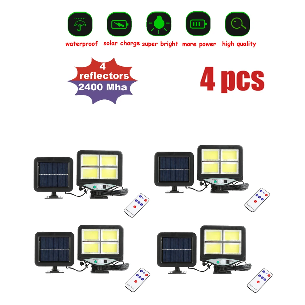 

LED Solar Light Lamp Outdoor PIR Motion Sensor Solar Power Panel Garden Light Night Security Street Yard Path Wall Lamp remote 3