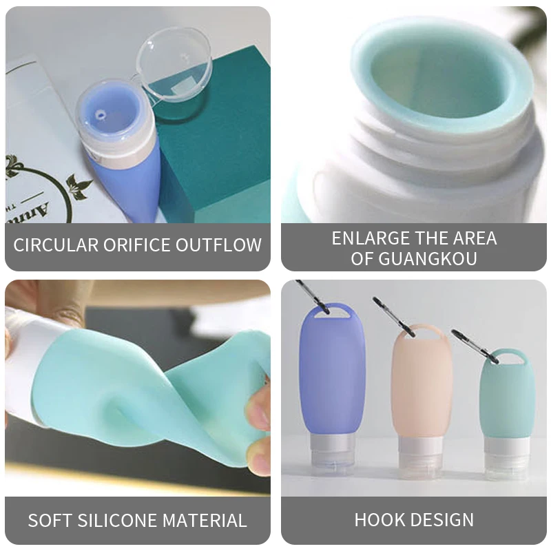 Leak-proof Silicone Travel Bottle Refillable Travel Tube With Keychain Hook Cosmetic Hand Sanitizer Shampoo Portable Bottle Leak-proof Silicone Travel Bottle Refillable Travel Tube With Keychain Hook Cosmetic Hand Sanitizer Shampoo Portable Bottle