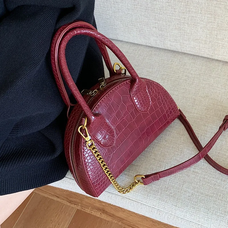 

Elegant Female Crocodile Pattern Small Tote bag 2020 New Quality Leather Women's Designer Handbag Chain Shoulder Messenger Bag
