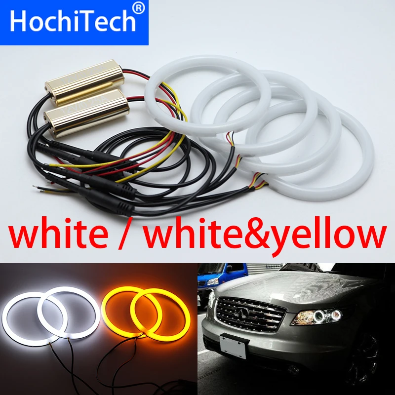 Для INFINITI FX35 FX45 2003-2008 белый и желтый хлопок комплект светодиодов глаза ангела halo