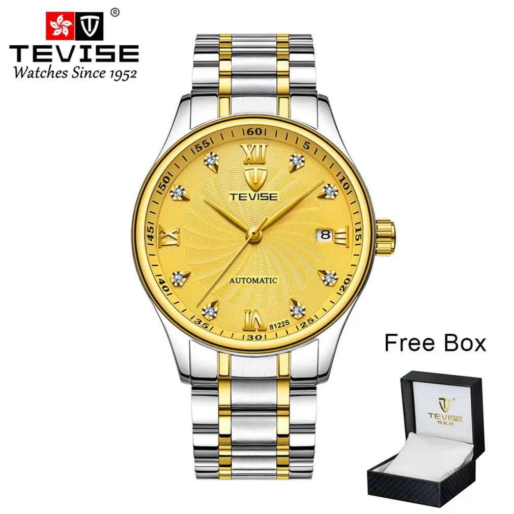

Men's Mechanical Watch Stainless Steel Belt Box Packaging Luminous Mechanical Watch Waterproof Solid Belt