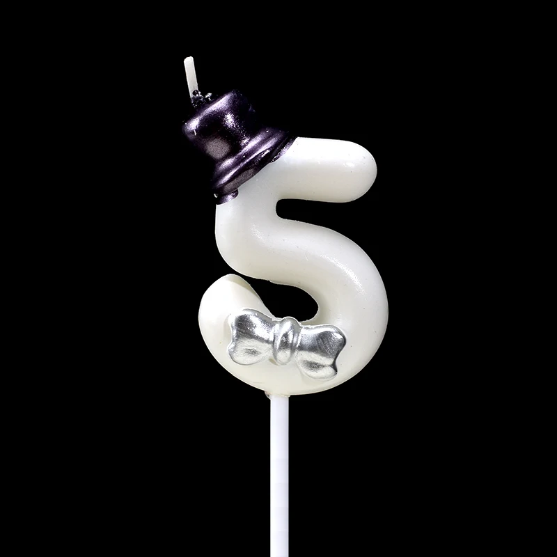 White 5 Cakelove, 1 шт., 0-9, свечи для торта, товары для дня рождения, украшения для торта, украшения для торта на годовщину, цифры торта, вечерние свечи - Цвет: White 5