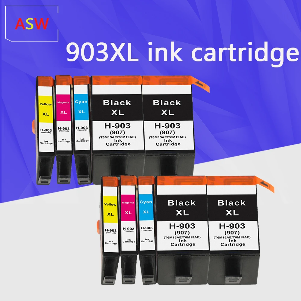 ASW Compatible Ink Cartridge Replacement for HP 903 903XL 907 For HP OfficeJet Pro 6950/6960/6961/6970/6971 All-in-One Printer