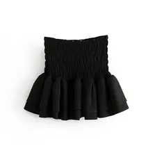 Новые женские милые черные эластичный лоскутный Пояс Плиссированные Мини юбки faldas mujer женские шикарные повседневные летние юбки QUN463