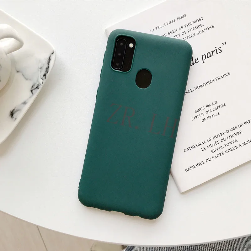 Силиконовый чехол для samsung Galaxy M30S M10 M20 A10S A20E A20RE тапочки однотонного яркого A50 M20 A7 обратите внимание; размеры 9 и 10 S8 S9 S10 плюс Чехол s крышка - Цвет: Dark green