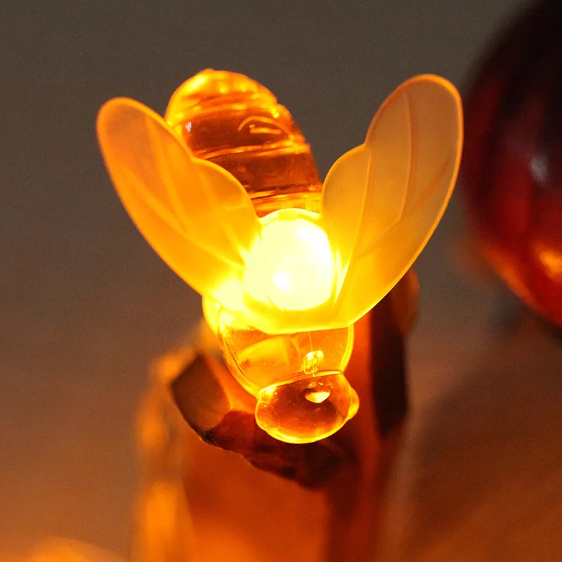 Милые животные пчела гирлянды диоды питающиеся от батареек Honeybee сказочные огни Открытый сад патио с гирляндой огни вечерние Декор