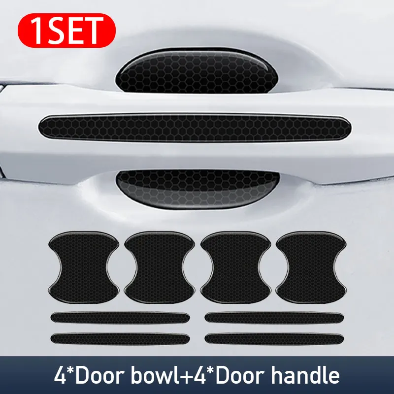 Car Reflective Sticker Door Handle Door Bowl Protection Guards Trim Stickers Universal Reflective Warning Anti Collision Scratches Protector (8pcs Red) Price In Saudi Arabia | Amazon Saudi Arabia - Foto 8