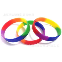 10 шт радуга, гей и лесбиянок любителей Прайд силиконовый Комплект браслетов браслет ювелирные изделия