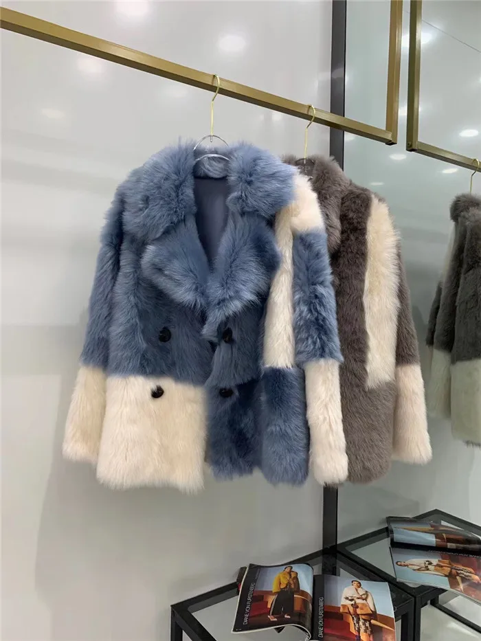 Пальто из натурального меха женская зимняя модная куртка из овечьей шерсти каракуль Толстая теплая женская натуральная Двусторонняя Меховая куртка из овчины