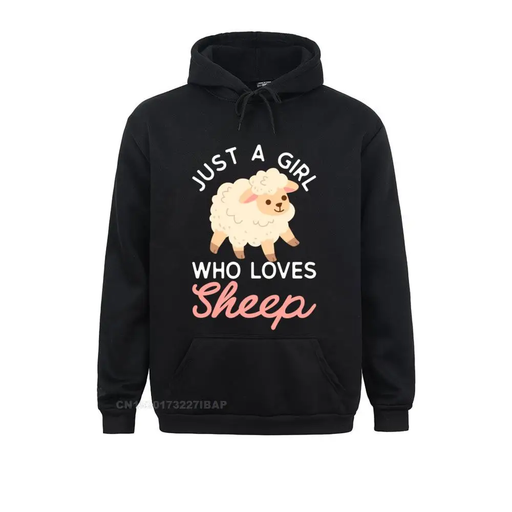 

Just A Girl Who Loves Sheep Cute Sheep Design Pullover Hoodie Hoodies Fashion Personalized Long Sleeve Mens Sweatshirts Hoods