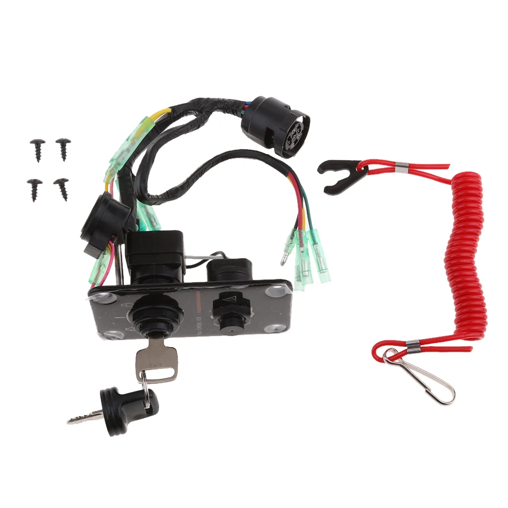 Marine Boat Motor Kill Stop Switch Panel with Safety Lanyard for Yamaha 2-stroke and 4-stroke Outboard Motors