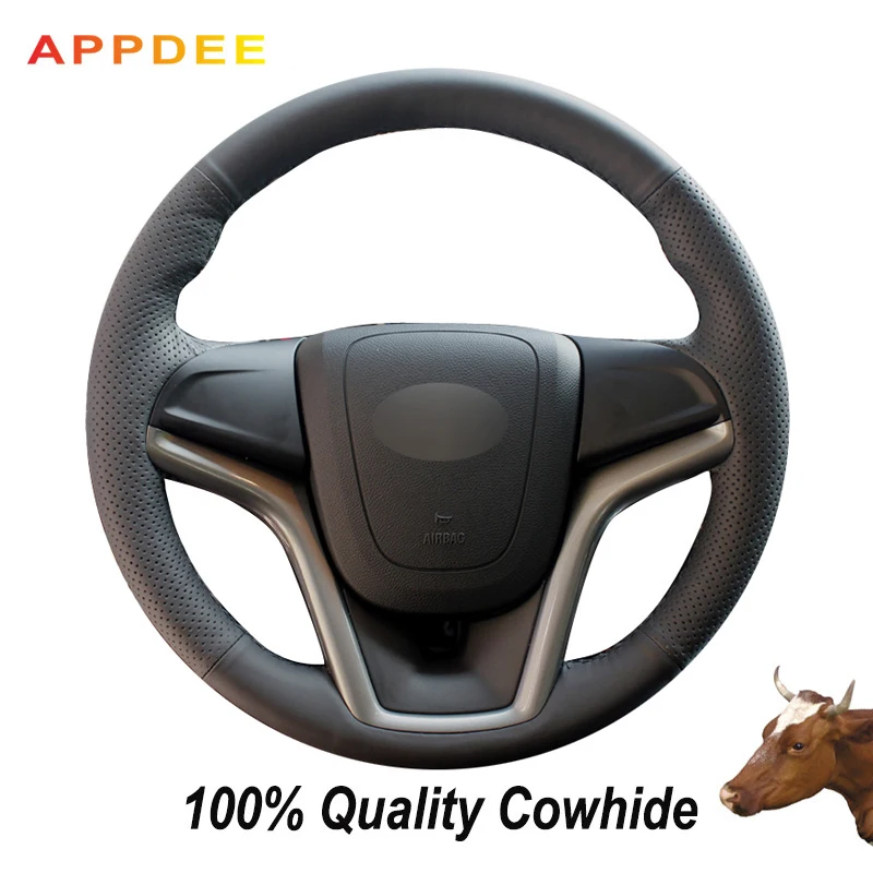 Чехол на руль из натуральной кожи для Chevrolet Cruze 2009 2014 Aveo 2011 Holden Cruze2010|Чехлы руль| |