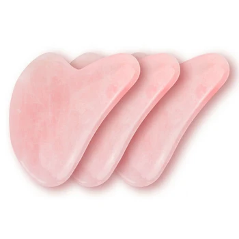 

Natural Rose Quartz Jade Gua Sha Board Acupuncture Massage Face Lifting Stone Guasha Scraping Board Jade Facial Eye Massage Tool