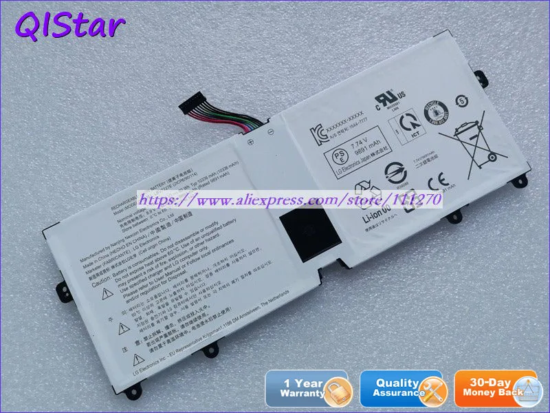 QISTAR 7,74 V 80Wh подлинный LBV7227E Аккумулятор для ноутбука LG