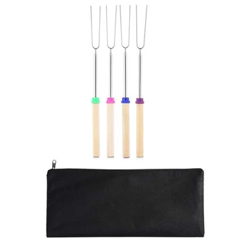

Roasting Sticks, Marshmallow Roasting Sticks 32 Inch Extendable Forks For Bbq At The Campfire, Set Of 4
