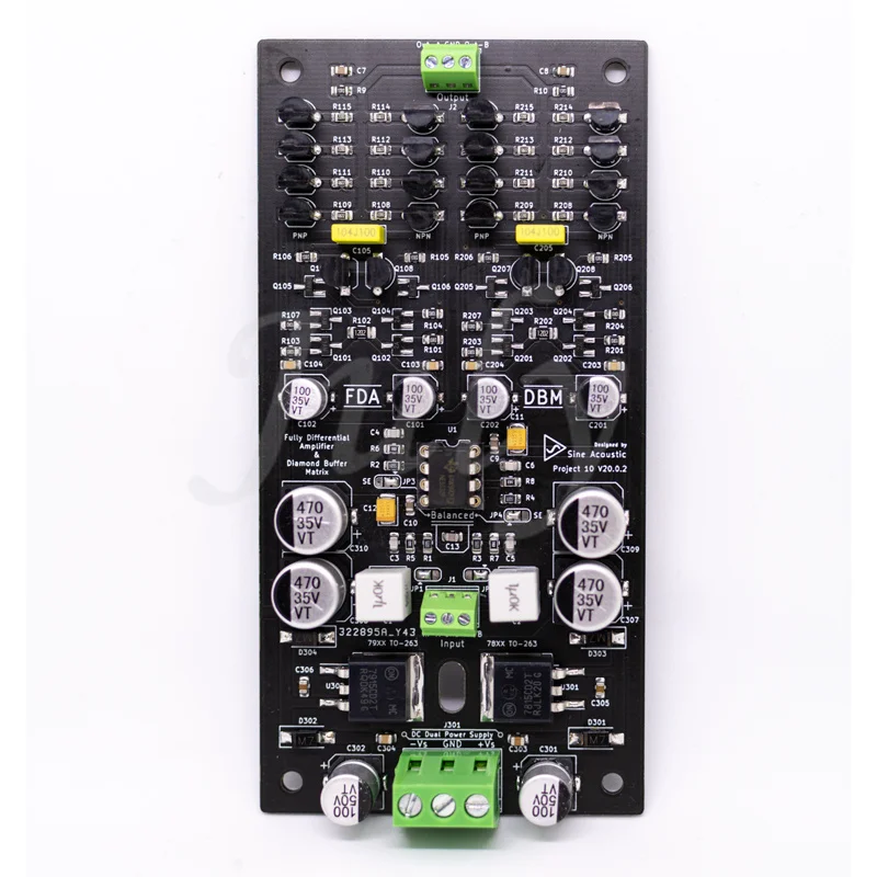Fully differential line Fully balanced amp board DIY module Single
