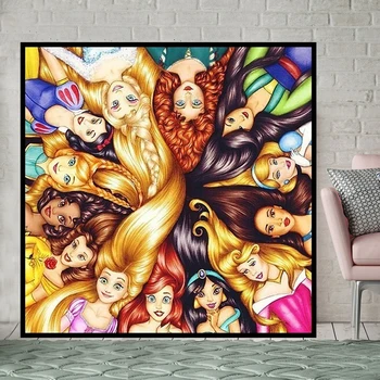 

5D DIY Diamond Painting by Numbers Kit Cartoon Princess Beauty 3D Full Square Diamond Embroidery Cross Stitch Set Mosaic Picture