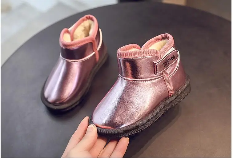 Розовый Free Shipping Boots Winter Children's Snow Boots Girls Warm Shoes Baby Toddler Shoes casual Baby Boys Children Boots 8 - Цвет: Розовый