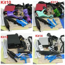 Горячая комплект татуировки чернила пигмент тату мотор машина захваты для иглы Электропитание тату комплект для начинающих