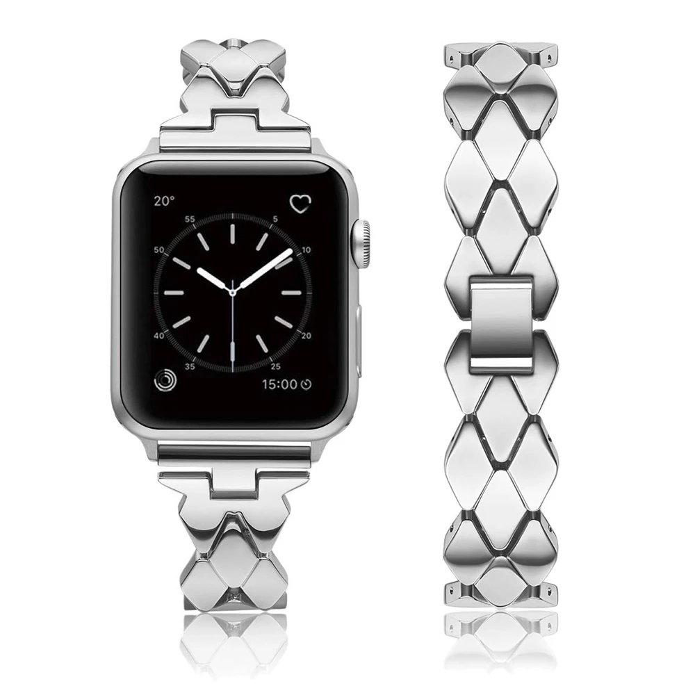 banda 44mm 40mm aço inoxidável relógio pulseiras