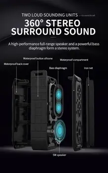

Bluetooth 5.0 player Ipx7 waterproof subwoofer U-disk wireless communication TWS Series Compatible Apple iPhone Samsung iPad