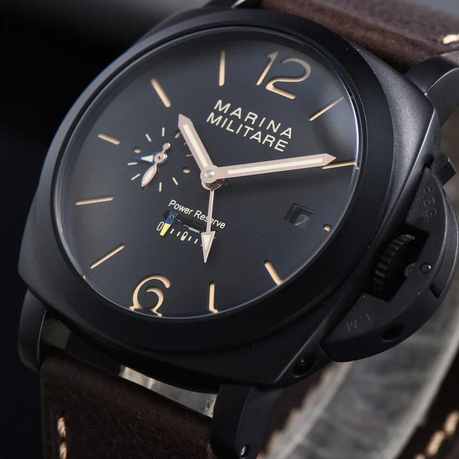 

Men's power reserve multi-function luminous small seconds calendar automatic mechanical watch swimming waterproof 44MM NH101
