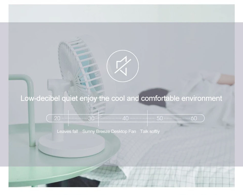 Xiaomi 3Life 202 Desktop Mute Fan USB Charging 2000mAh Battery Capacity description image 7