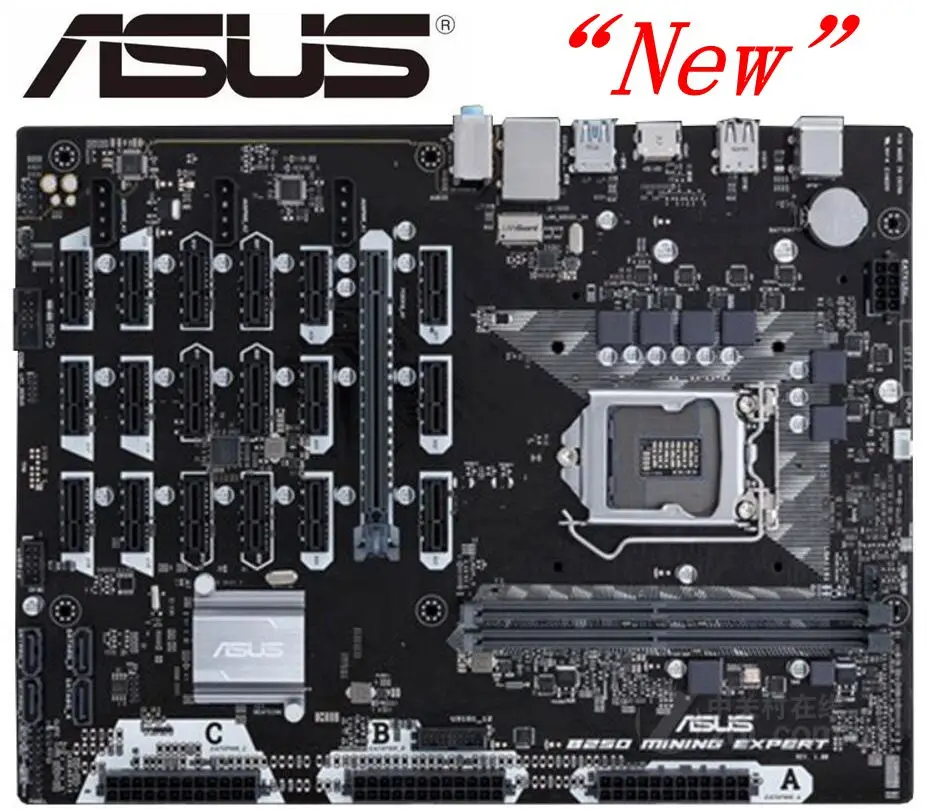 Новая оригинальная материнская плата ASUS B250 MINING EXPERT LGA 1151 DDR4 для i3 i5 i7 14NM 32GB 19 graphics B250 настольная материнская плата