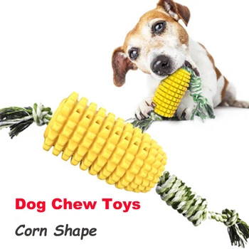 

Dog Chew Toys Corn Shape Interactive Toy Pet Molar Stick Rubber Durable Teeth Brushing Clean Tool Chewing Playing Toys