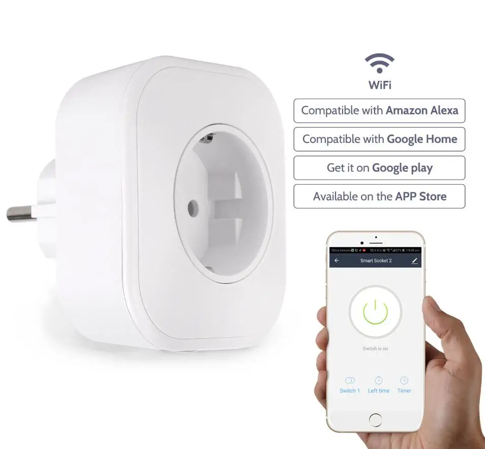 Умная Вилка питания стандартная розетка питания WiFi умный переключатель переносная штепсельная вилка приложение домашней автоматизации для iphone Android смартфона - Цвет: White EU Plug