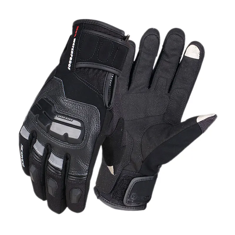 SCOYCO Мотоциклетные Перчатки Guantes Moto из углеродного волокна мото перчатки мужские перчатки для мотокросса сенсорный экран ветрозащитные Мотоциклетные Перчатки - Цвет: MC17B Black