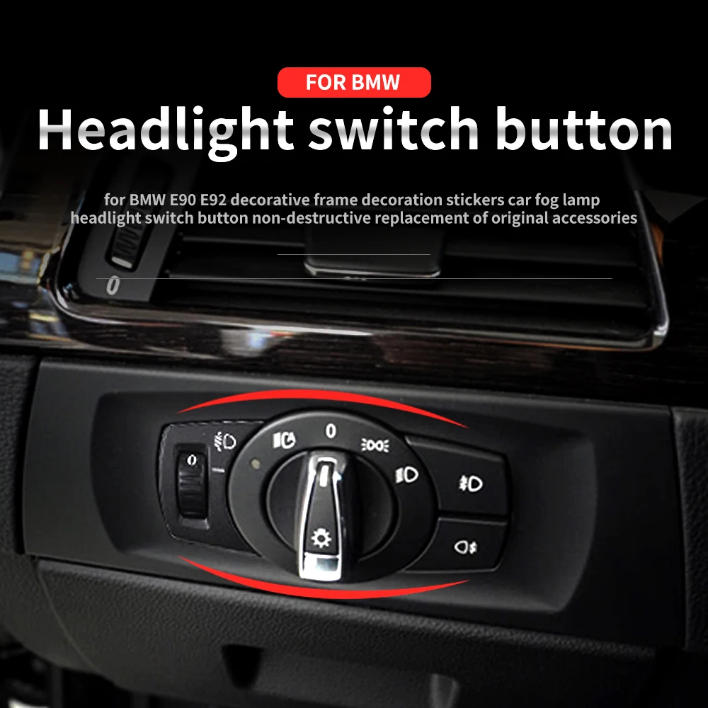 

Car headlight ligtting switch fit for BMW E90 E92 auto front fog lights buttons replace adjust lamp power knob control switch