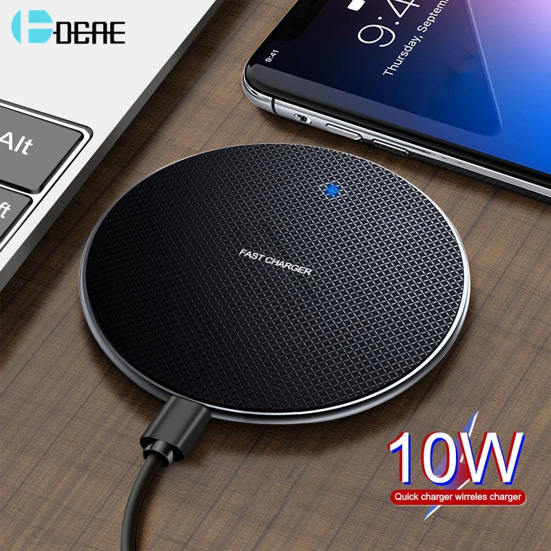 

DCAE Qi Wireless Charger 10W For Samsung S10 S9 S8 Plus Receiver Fast Charging Pad Dock For iPhone 11 X XS Max XR 8 Airpods Pro