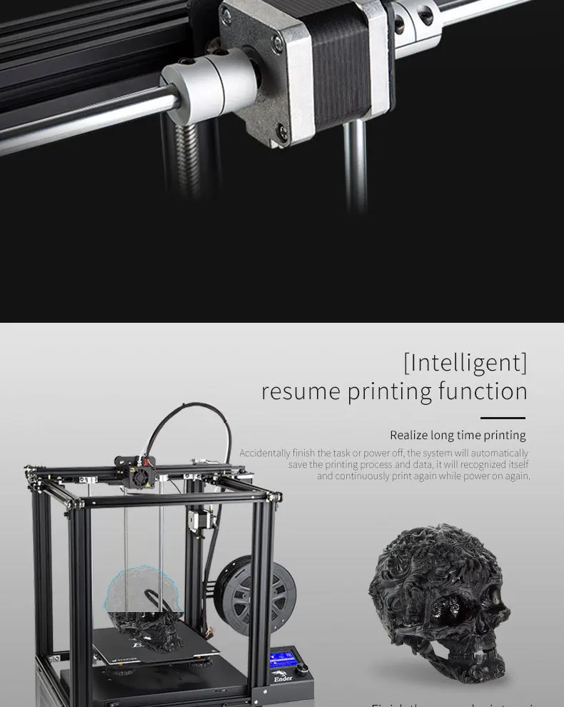 Ender-5 Industrial 3D Printer Printing Size 220*220*300mm w/ Resume Printing Function Unfinished