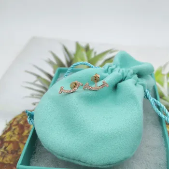 

Sterling silver 925 classic popular original fashion smile inlaid zircon ladies earrings jewelry holiday gift