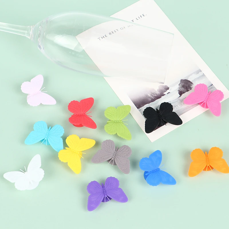 6/12pcs Mini Circle Silicone Wine Glass Marker Cup Identification Ring Recognizer Label Rubber Marker Party Accessories
