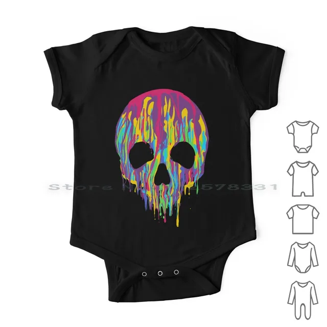 Dripping Paint Colors Skull Art-Graphic Newborn Baby Clothes: A Fashionable and Stylish Choice