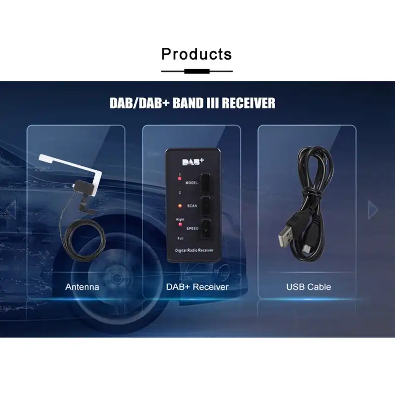Новый-Автомобильный DAB/DAB + приемник, цифровой радио тюнер, приемник, о-вещательный приемник для автомобиля, стерео