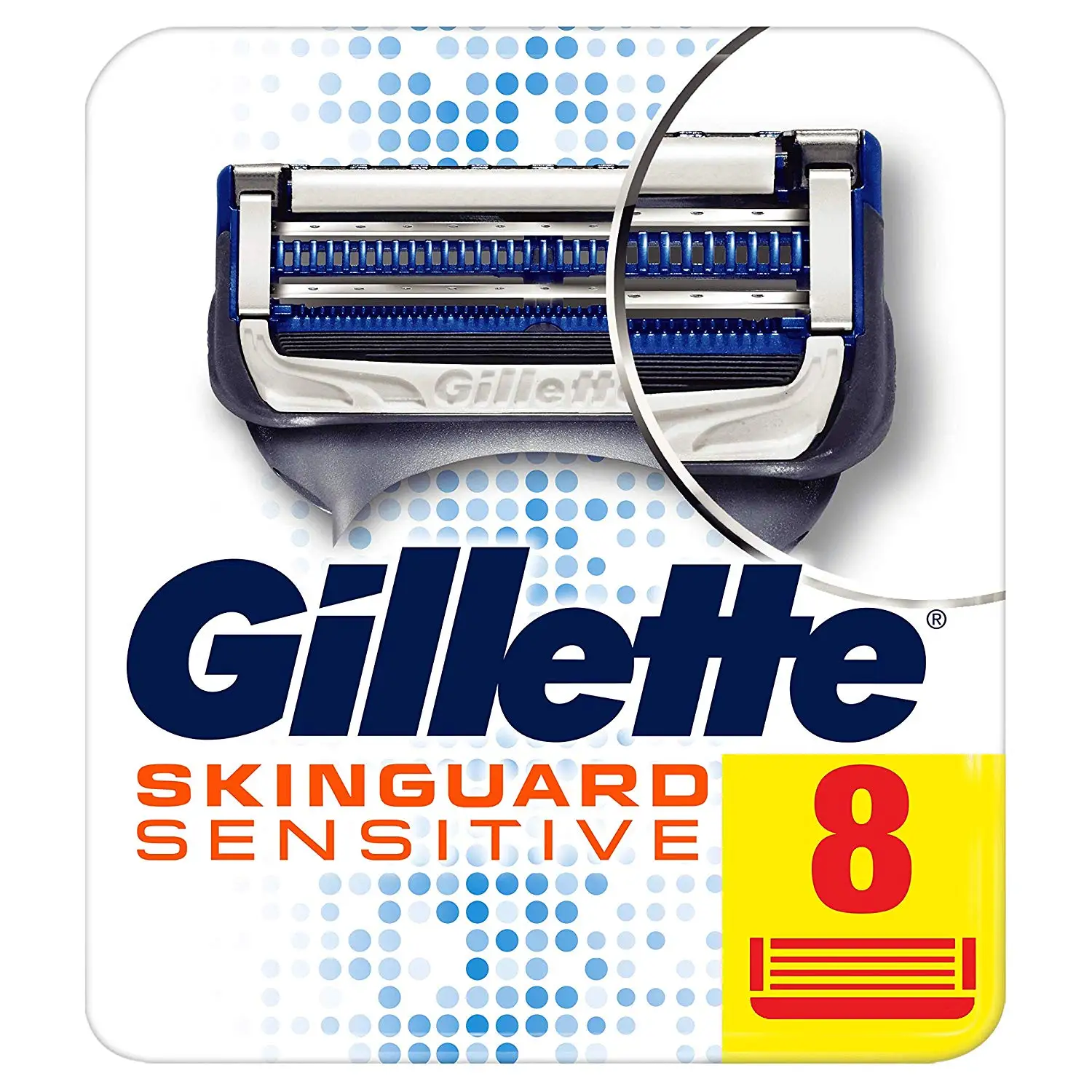 

Removable Razor Blades for Men Gillette Fusion SKINGUARD Blade for Shaving 8 Replaceable Cassette Cartridge Fusion Cassettes
