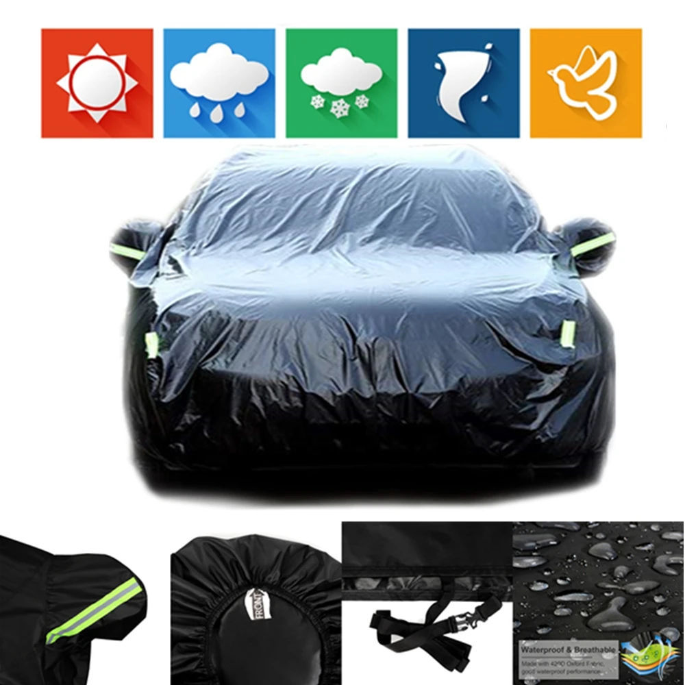 

420D Rain Proof UV SUN Snow Protector Dust Resistant Waterproof Auto Sedan Saloon Hatchback SUV Full Car Cover Coat Shade