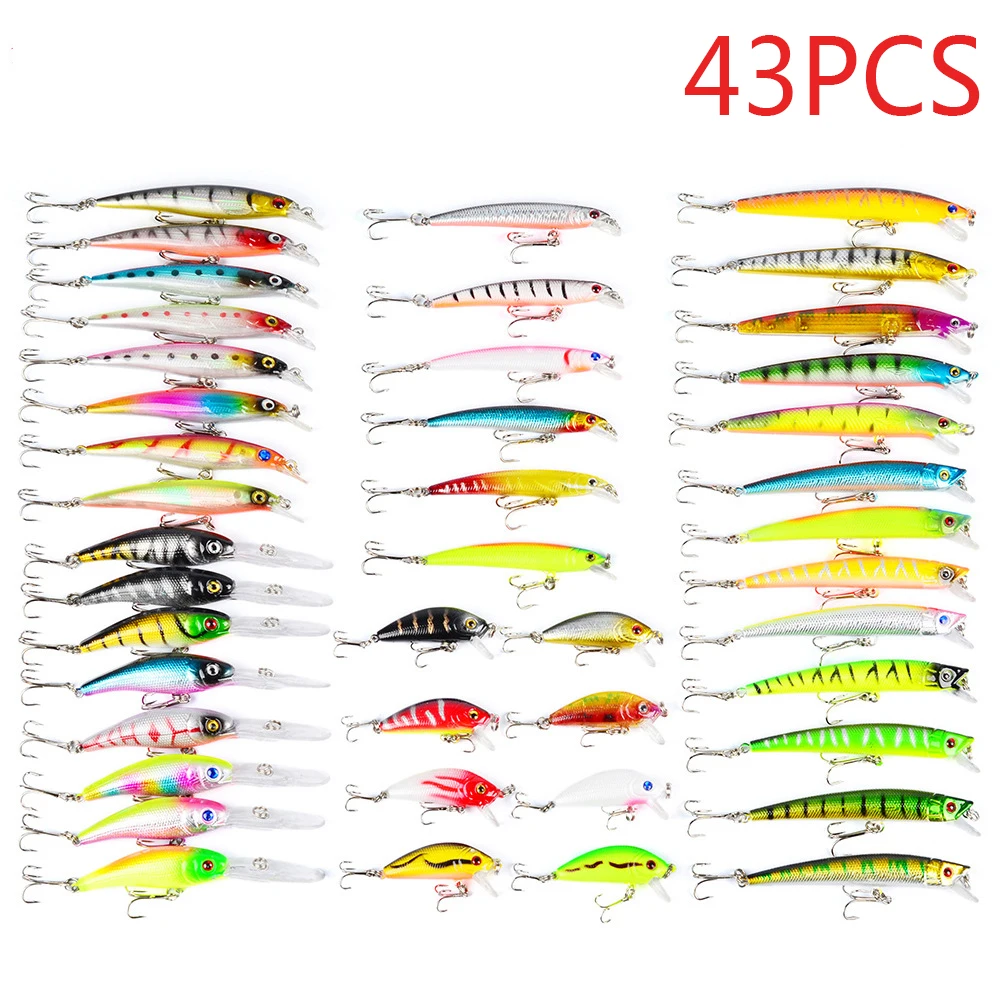 

43Pcs/lot Classic Fishing Set with Soft Bait and Hard Bait