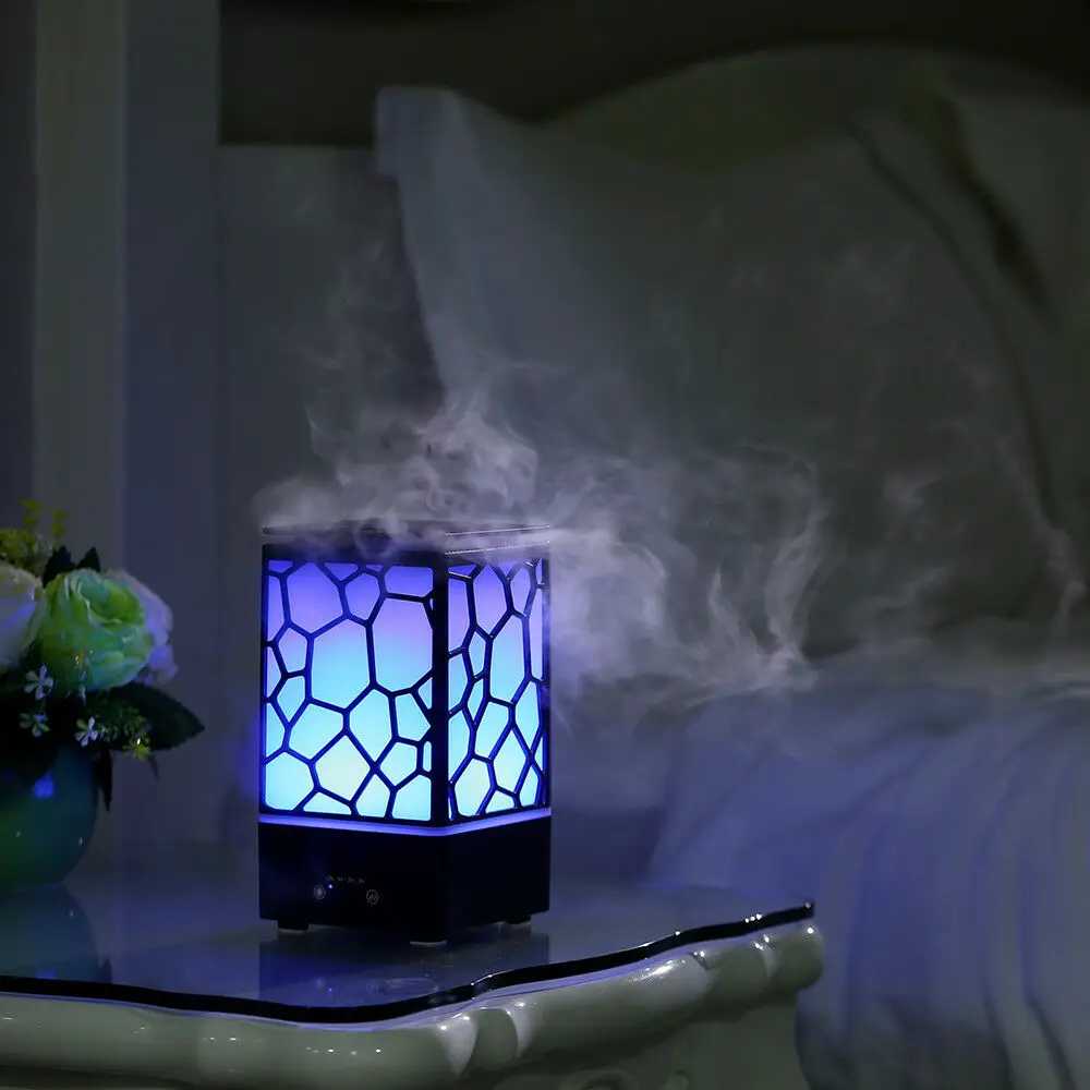 200ML Lamp Air Humidifier 7 Colorful Night Light Aroma Essential Oil Diffuser Auto Shut Off Ultrasonic Air Humidifier