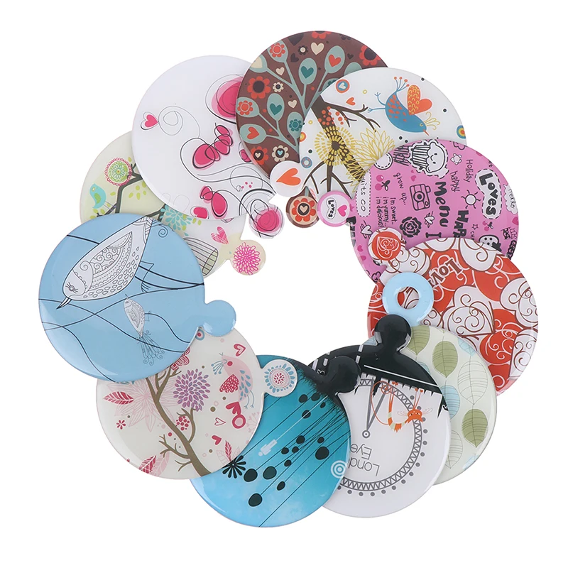 Pocket Cosmetic Mirror PU Leather Cover Portable Mini Shatter Proof Card Style Stainless Steel Unbreakable Makeup Mirror Card