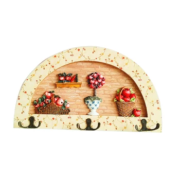 

Keys Coat Hat Home Decorative European Style Semicircle Shape Simple Hanging Hook Wooden Space Saving Restaurant Vintage Kitchen