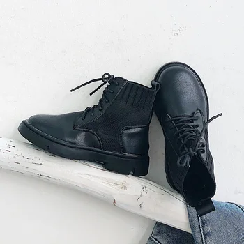 

2019 Winter Kid's Shoes Boots Lace-Up Solid Round Toe Casual Neutral Flat Heels Non-slip Snow Boots YM001