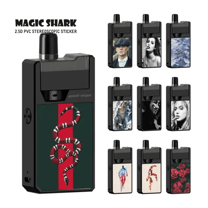 

Magic Shark Snake Captain American Flower V-Vendetta PVC Cover Film Vape Sticker Case Skin for Frenzy KIT Pod
